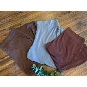 LOT OF 3 Athleta Size 3X Womens Seasoft Wide Leg Pant Venice Joggers Brown Blue